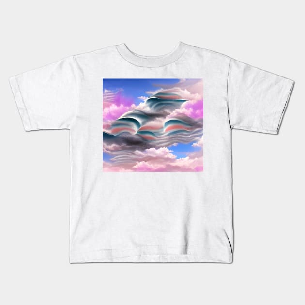 Vaporwave Clouds Kids T-Shirt by Mihadom